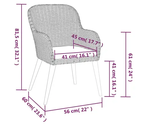 5-Osaline Aiamööbli Komplekt Patjadega, Pruun