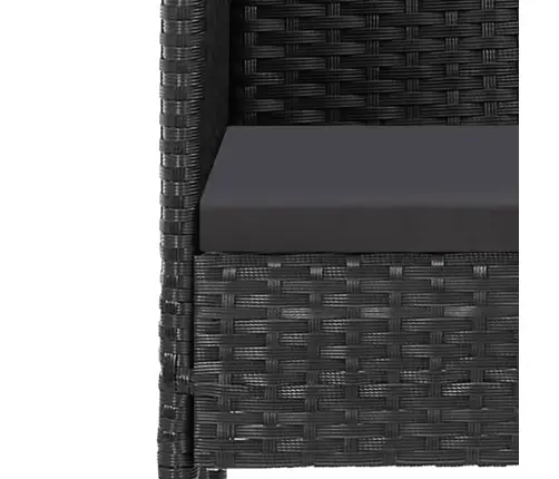 5-Osaline Aiamööbli Komplekt Patjadega, Must, Polürotang