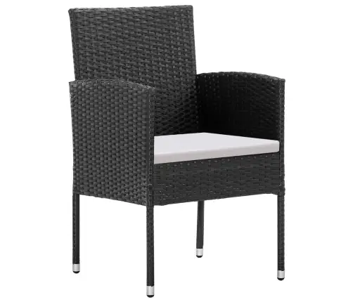 7-Daļīgs Dārza Mēbeļu Komplekts Ar Matračiem, Pe Pinums, Melns Vidaxl