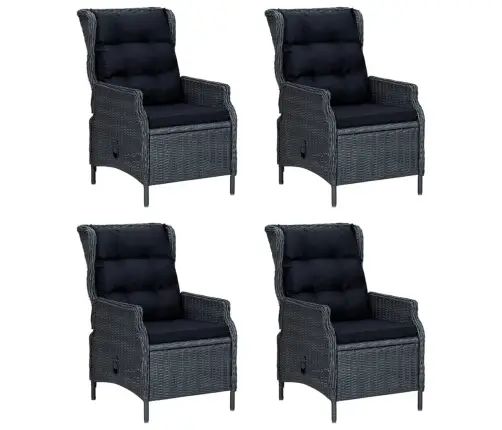 5-Daļīgs Dārza Mēbeļu Komplekts, Tumši Pelēka Pe Rotangpalma Vidaxl