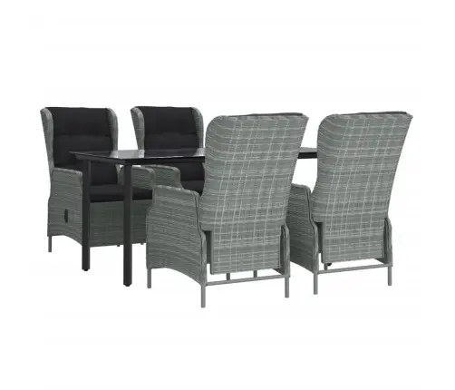 Sodo Baldų Komplektas, 5 Dalių, Šviesiai Pilkas, Poliratanas