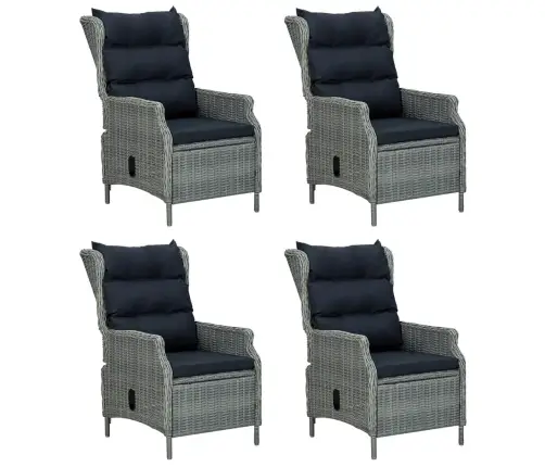 Sodo Baldų Komplektas, 5 Dalių, Šviesiai Pilkas, Poliratanas