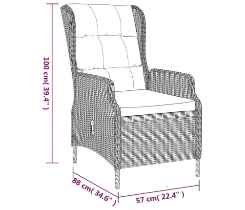 Sodo Baldų Komplektas, 5 Dalių, Šviesiai Pilkas, Poliratanas