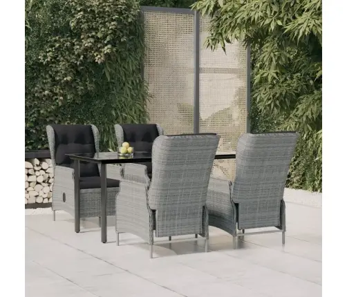 Sodo Baldų Komplektas, 5 Dalių, Šviesiai Pilkas, Poliratanas