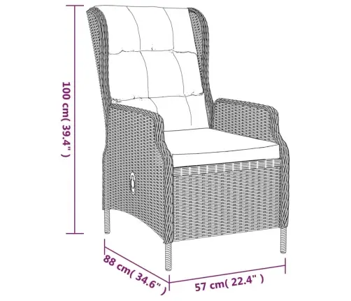 7-Osaline Aiamööbli Komplekt, Helehall, Polürotang