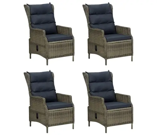 5-Daļīgs Dārza Mēbeļu Komplekts, Pe Rotangpalma, Brūns Vidaxl