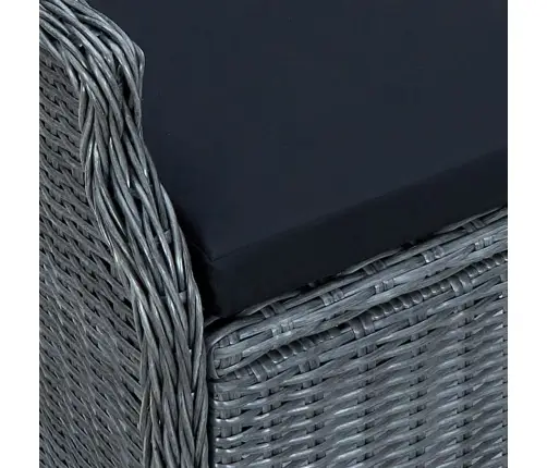 7-Daļīgs Dārza Mēbeļu Komplekts, Tumši Pelēka Pe Rotangpalma Vidaxl