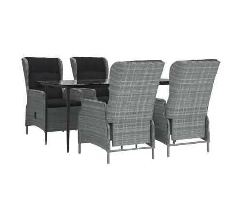 5-Daļīgs Dārza Mēbeļu Komplekts, Gaiši Pelēka Pe Rotangpalma Vidaxl