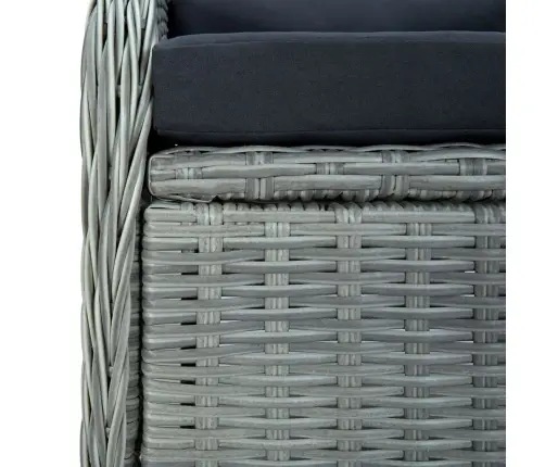 5-Daļīgs Dārza Mēbeļu Komplekts, Gaiši Pelēka Pe Rotangpalma Vidaxl