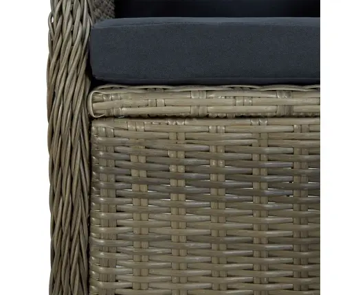 5-Osaline Aiamööbli Komplekt, Pruun, Polürotang