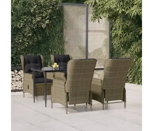 5-Osaline Aiamööbli Komplekt, Pruun, Polürotang