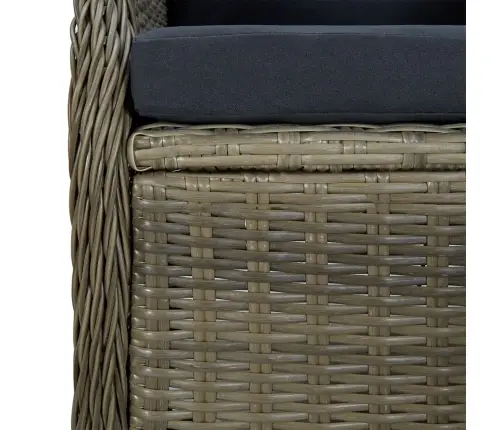 7-Daļīgs Dārza Mēbeļu Komplekts, Brūna Pe Rotangpalma Vidaxl