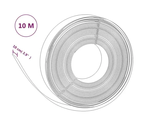 Dārza Apmale, Melna, 10 M, 10 Cm, Polietilēns Vidaxl