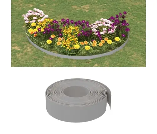 Dārza Apmale, Pelēka, 10 M, 15 Cm, Polietilēns Vidaxl