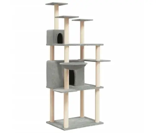 Kaķu Māja Ar Sizala Stabiem Nagu Asināšanai, 166 Cm, Pelēka Vidaxl