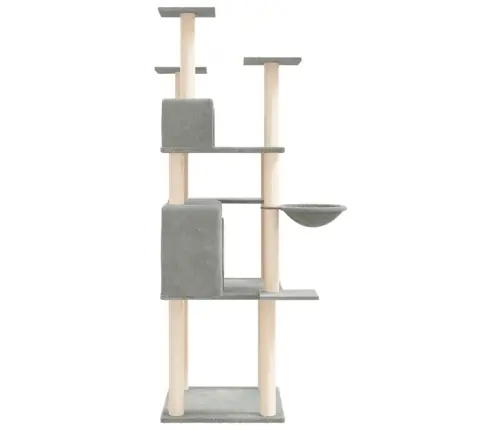 Kaķu Māja Ar Sizala Stabiem Nagu Asināšanai, 166 Cm, Pelēka Vidaxl