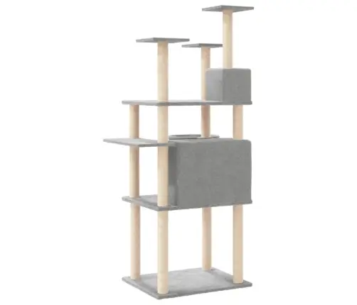Kaķu Māja Ar Sizala Stabiem Nagu Asināšanai, 166 Cm, Pelēka Vidaxl