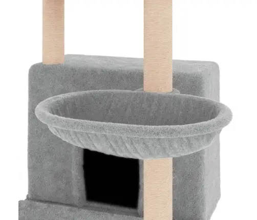 Kaķu Māja Ar Sizala Stabiem Nagu Asināšanai, 132 Cm, Pelēka Vidaxl