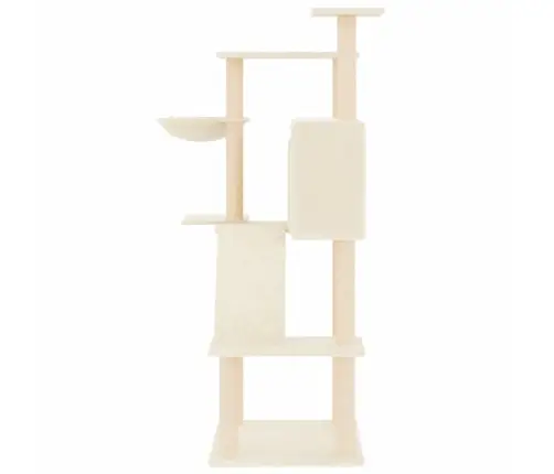Draskyklė Katėms Su Stovais Iš Sizalio, Kreminės Spalvos, 143Cm