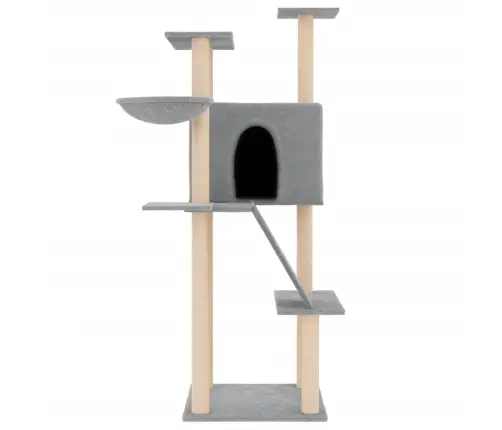 Draskyklė Katėms Su Stovais Iš Sizalio, Šviesiai Pilka, 143Cm