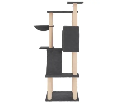 Kaķu Māja Ar Sizala Stabiem Nagu Asināšanai, 143 Cm, Pelēka Vidaxl