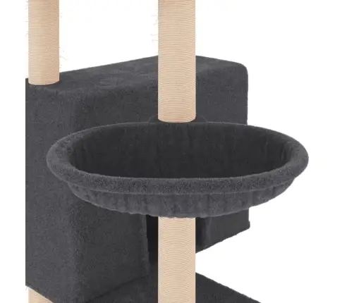 Kaķu Māja Ar Sizala Stabiem Nagu Asināšanai, 143 Cm, Pelēka Vidaxl