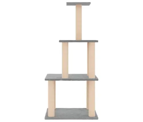 Kaķu Māja Ar Sizala Stabiem Nagu Asināšanai, 111 Cm, Pelēka Vidaxl