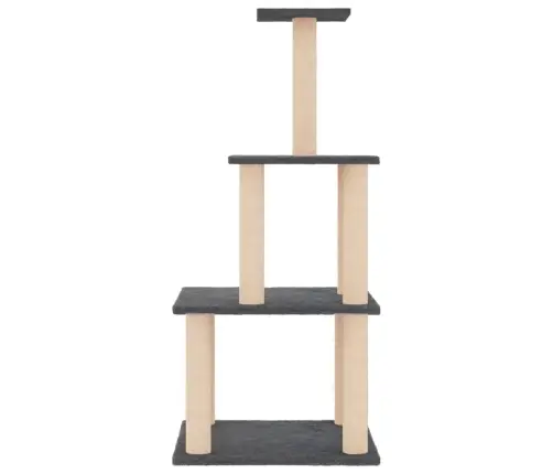 Kaķu Māja Ar Sizala Stabiem Nagu Asināšanai, 111 Cm, Pelēka Vidaxl