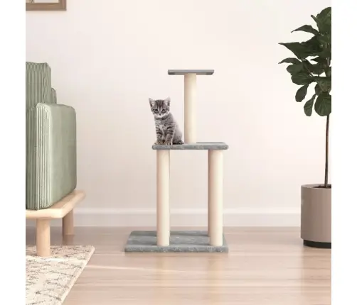 Kassimaja Sisalköitega Kraapimispostidega, Helehall, 85,5 Cm