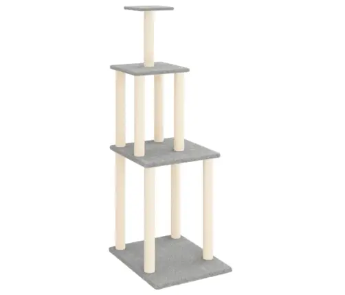 Kaķu Māja Ar Sizala Stabiem Nagu Asināšanai, 149 Cm, Pelēka Vidaxl