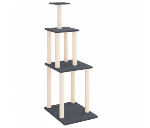 Kaķu Māja Ar Sizala Stabiem Nagu Asināšanai, 149 Cm, Pelēka Vidaxl