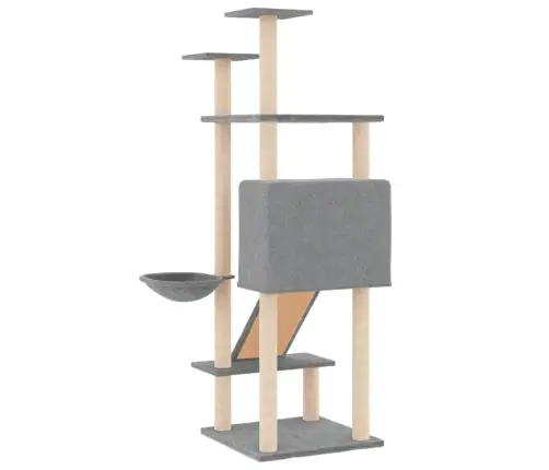 Kassimaja Sisalköitega Kraapimispuudega, Helehall, 153 Cm