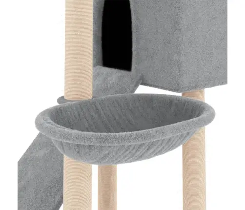 Kassimaja Sisalköitega Kraapimispuudega, Helehall, 153 Cm