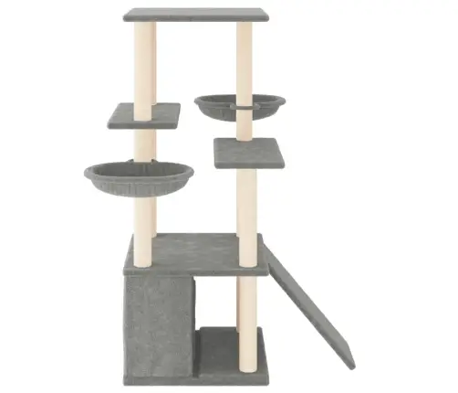 Kassimaja Sisalköitega Kraapimispostidega, Helehall, 133 Cm