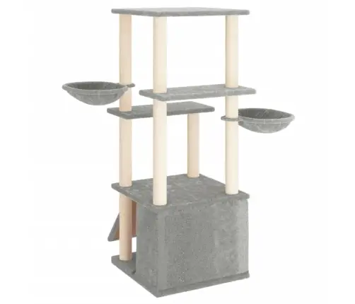 Kassimaja Sisalköitega Kraapimispostidega, Helehall, 133 Cm