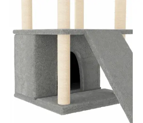 Kassimaja Sisalköitega Kraapimispostidega, Helehall, 133 Cm