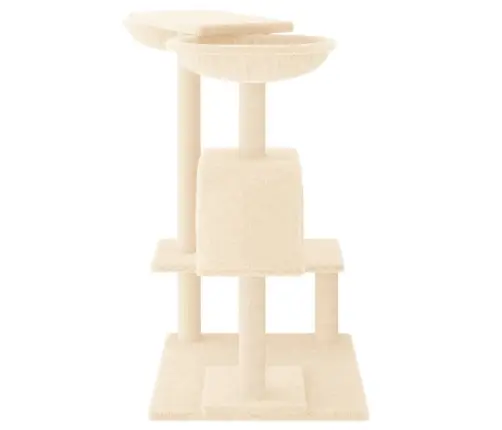 Draskyklė Katėms Su Draskymo Stovais, Kreminės Spalvos, 82Cm