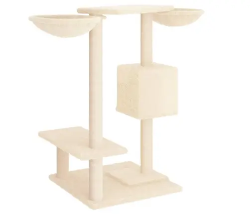 Draskyklė Katėms Su Draskymo Stovais, Kreminės Spalvos, 82Cm