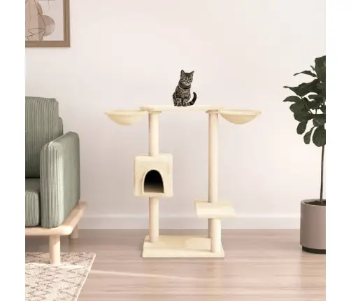 Draskyklė Katėms Su Draskymo Stovais, Kreminės Spalvos, 82Cm