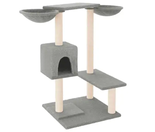 Kaķu Māja Ar Sizala Stabiem Nagu Asināšanai, 82 Cm, Pelēka Vidaxl