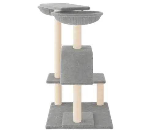 Kaķu Māja Ar Sizala Stabiem Nagu Asināšanai, 82 Cm, Pelēka Vidaxl