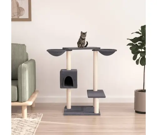 Kassimaja Kraapimispostidega, Tumehall, 82 Cm