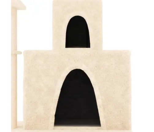 Kaķu Māja Ar Sizala Stabiem Nagu Asināšanai, 83 Cm, Krēmkrāsas Vidaxl