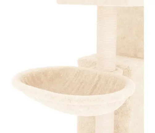 Kaķu Māja Ar Sizala Stabiem Nagu Asināšanai, 83 Cm, Krēmkrāsas Vidaxl