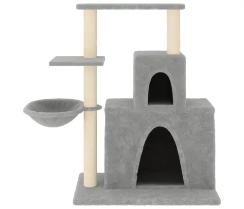 Kaķu Māja Ar Sizala Stabiem Nagu Asināšanai, 83 Cm, Pelēka Vidaxl