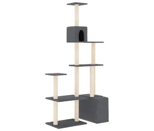 Kassimaja Sisalköitega Kraapimispuudega, Tumehall, 180 Cm