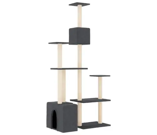 Kassimaja Sisalköitega Kraapimispuudega, Tumehall, 180 Cm