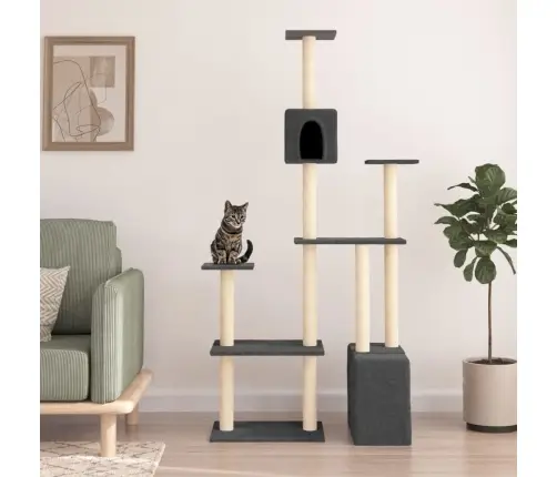 Kassimaja Sisalköitega Kraapimispuudega, Tumehall, 180 Cm