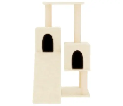 Kaķu Māja Ar Sizala Stabiem Nagu Asināšanai, 82 Cm, Krēmkrāsas Vidaxl
