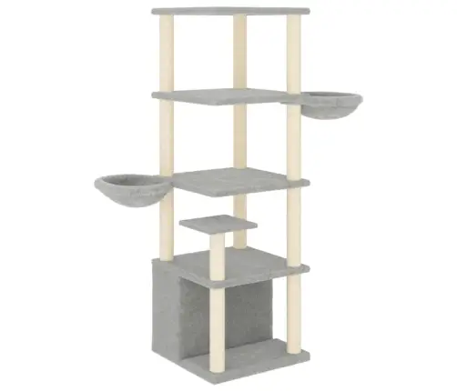 Draskyklė Katėms Su Stovais Iš Sizalio, Šviesiai Pilka, 147Cm